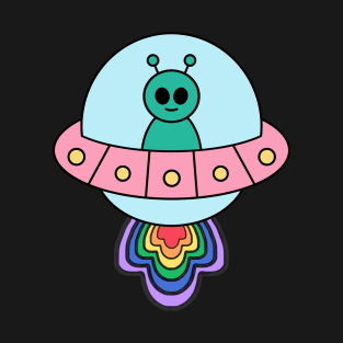 ufo alien pride rainbow T-Shirt