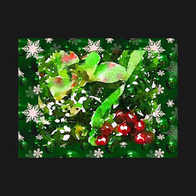 Holiday berries and floral print by Dillyzip1202
