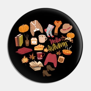 Cute October heart Autumn is my favorite season, love Fall pumpkin and halloween Pin