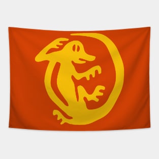 Orange Iguanas Tapestry