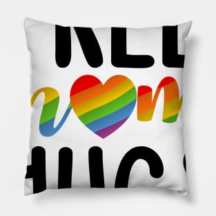 Vintage free mom hugs tshirt rainbow heart LGBT pride month Pillow