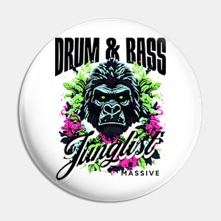 DRUM AND BASS  - Junglist Gorilla Massive (Black/Green/Pink) Pin
