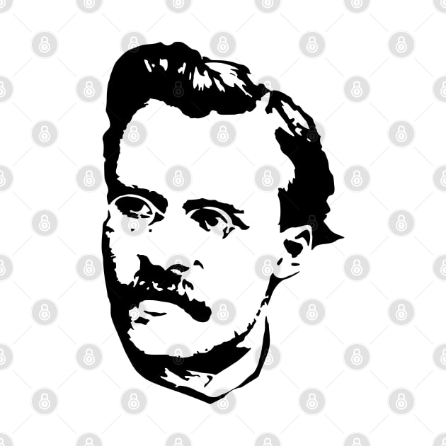 Friedrich Nietzsche Black On White by Nerd_art