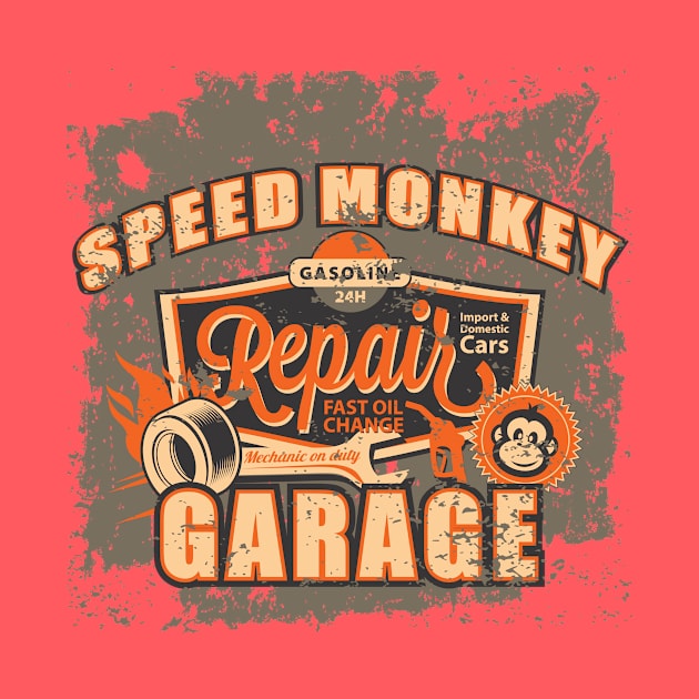 SpeedMonkey Garage by funkymonkeytees