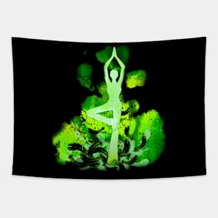 yoga green inv Tapestry