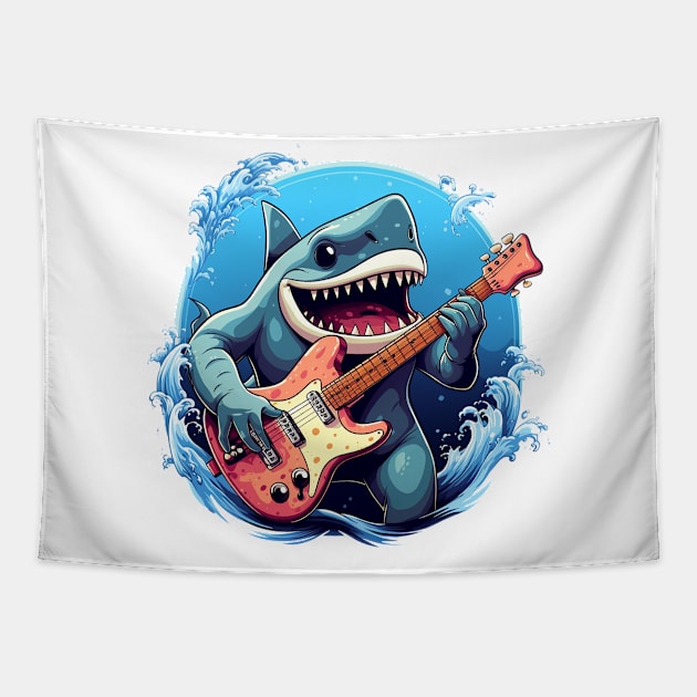 shark play guitar Tapestry by piratesnow