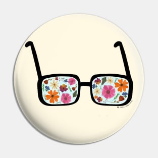 Pressed flowers reading glasses Pin