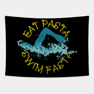 Eat Pasta Swim Fasta Swimming Tapestry