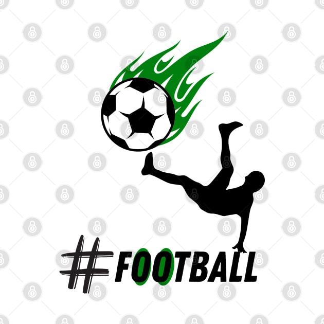 Football Green flame Ball by O.M design