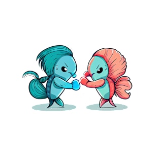 TWO COOL BETTA FISH FIGHTING T-Shirt