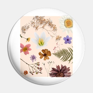 Beautiful Botany Collage - Light Peach Pin