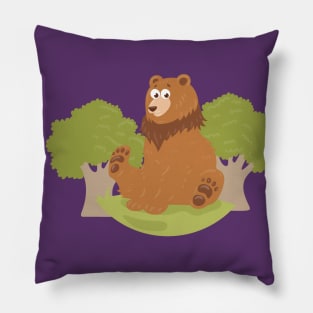 Bear hand Drawn Illustration Pillow