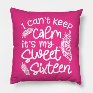 I Can't Keep Calm It's My Sweet Sixteen Funny Pillow