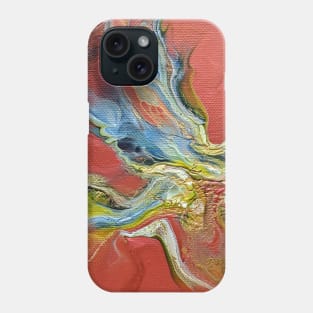 Pearl Red and Blue with Gold by Heather's Art Phone Case