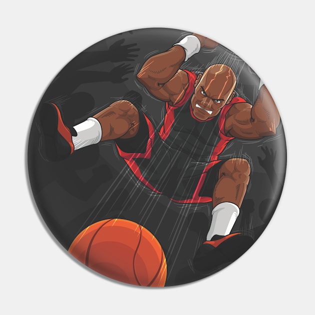 Basketball Player Doing Slam Dunk Pin by Asykar