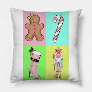 Pastel Pop Art Christmas Pillow