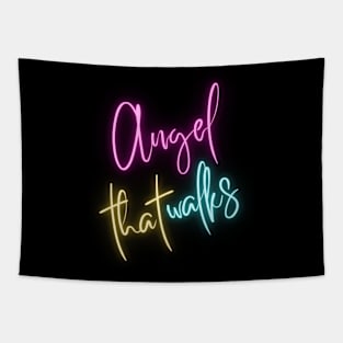 Angel That Walks - Neon Lights Tapestry