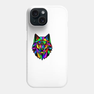 colorful wolf Phone Case