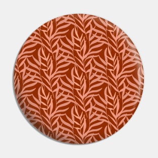 Terracotta Leaves Vintage Floral Pattern Pin