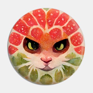 Kiwi & Strawberry Cat Pin