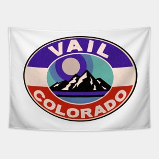 Ski Vail Colorado Skiing Winter Sports Snowboarding Vintage Style Tapestry