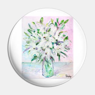 Bouquet Of White Lilies Pin