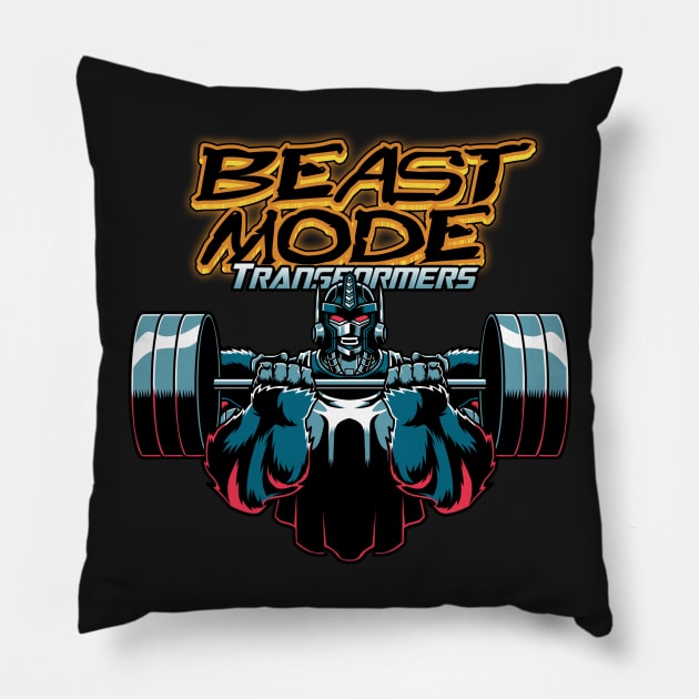 Beast Mode Transformers Pillow by GRNASKD