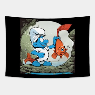 smurf fishing Tapestry