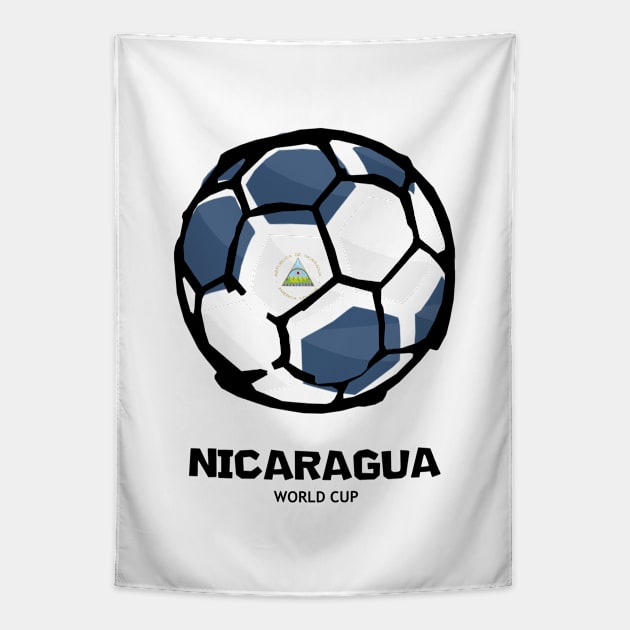 Nicaragua Football Country Flag Tapestry by KewaleeTee