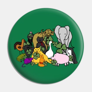 St Patricks Day Animals with Shamrocks and Hidden Bernie Sanders Pin