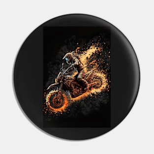 Dirt Bike With Flames Pin