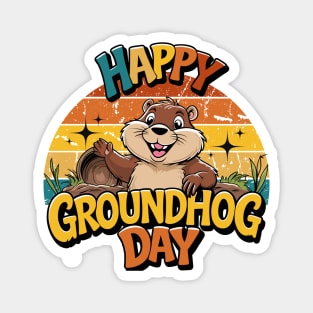 Happy Groundhog Day Magnet