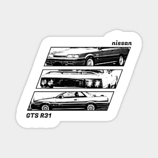 NISSAN SKYLINE GTS R31 Black 'N White Archive 2 Magnet