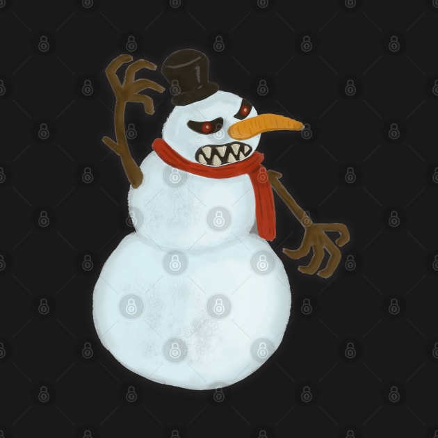 Evil Snowman by tesiamarieart