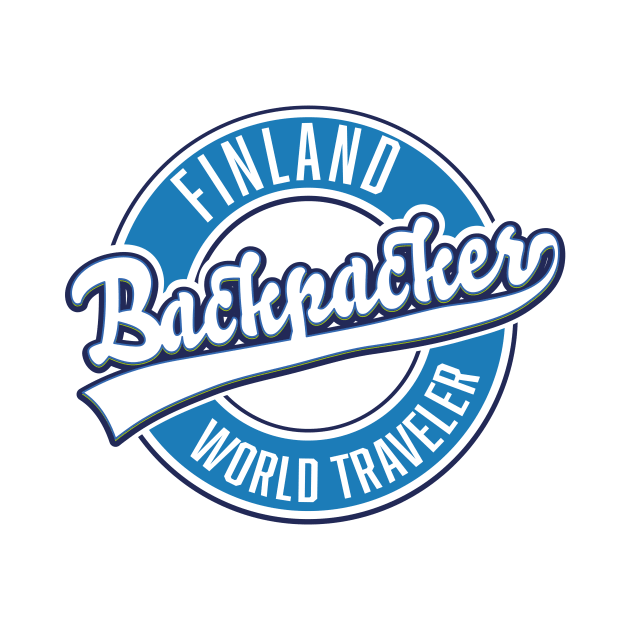 Finland backpacker world traveler logo. by nickemporium1