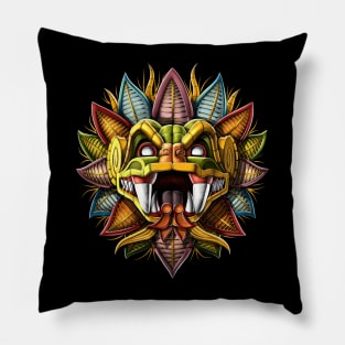 Quetzalcoatl Aztec Feathered Serpent God Pillow