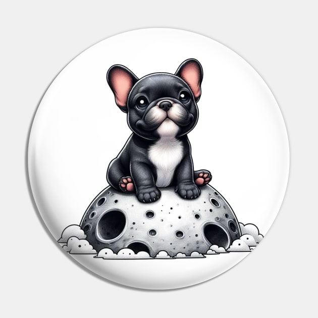 Lunar Frenchie: Adventures Beyond, Dog Lover, French Bulldog Pin by Unboxed Mind of J.A.Y LLC 