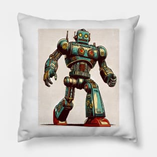 Giant Robot - Retro Vintage Robot Toy Pillow