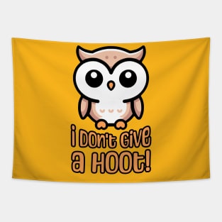 I Don't Give A Hoot! Cute Owl Pun Tapestry