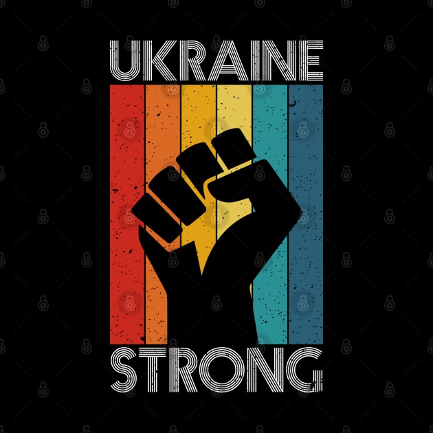 Ukraine Strong Retro Vintage Flag by Teeartspace