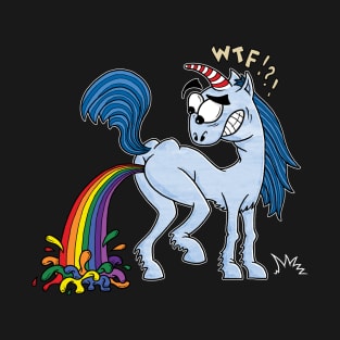 Unicorn Pooping Rainbow Dark T-Shirt