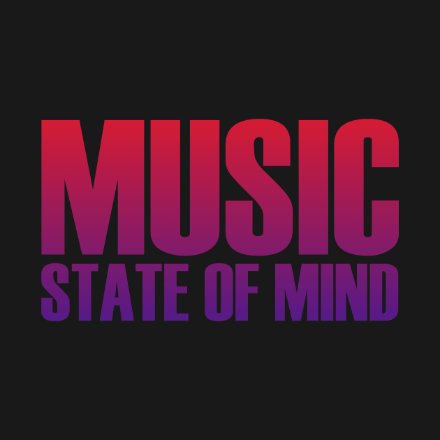 MUSIC STATE OF MIND-Red/Blue Text by BLDesign