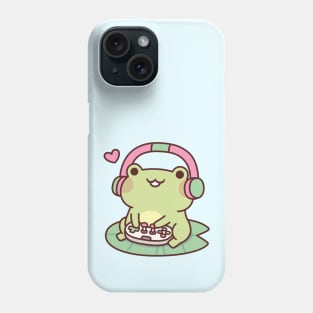 Cute Gamer Frog Loves Playing Video Games Phone Case