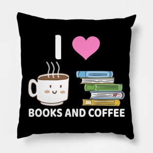 I Love Books And Coffee Pillow