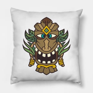 Funny Tribal Tiki Head Pillow