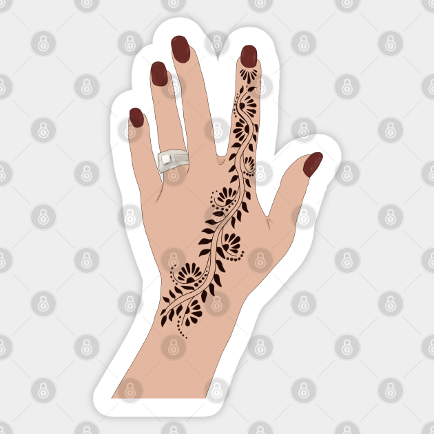 Antipoison verbannen server Henna Hands Hand Drawn - Mehndi - حناء - Henna - Sticker | TeePublic