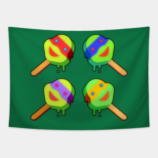 Turtle Power Pops Tapestry by 4our5quare