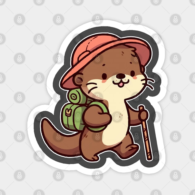 Funny otter Hiking Magnet by fikriamrullah