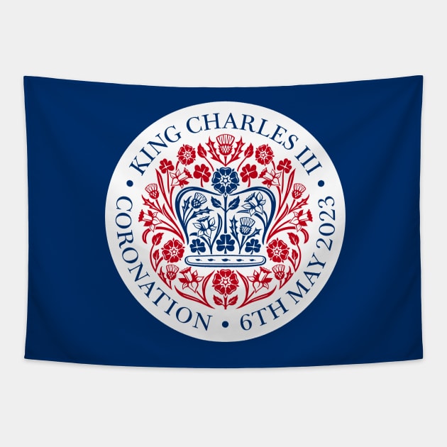 King Charles III Official Coronation Emblem Tapestry by NattyDesigns