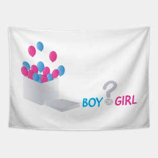 Gender Reveal Invitation, Baby Shower Guess the Sex Party Tapestry